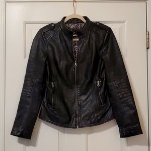 Guess Genuine Leather Moto Jacket